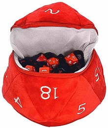 Dungeons and Dragons: Plush Dice Bag: Red and White