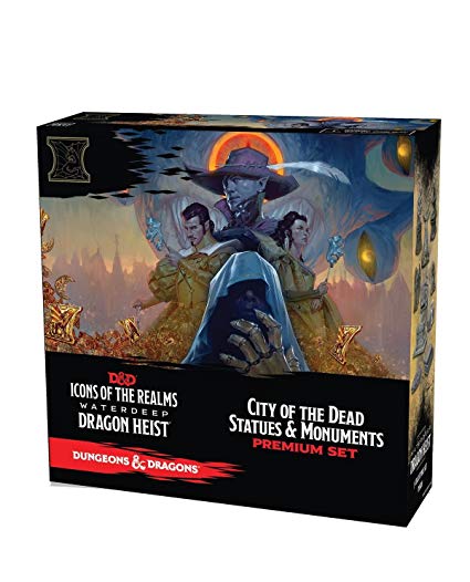 Dungeons and Dragons: Icons of the Realms: Waterdeep Dragon Heist: City of the Dead Statues and Monuments Premium Set