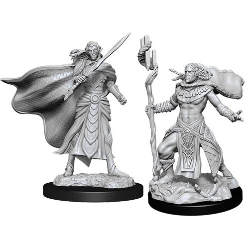 Magic The Gathering Unpainted Miniatures Wave 14: Elf Fighter and Elf Cleric