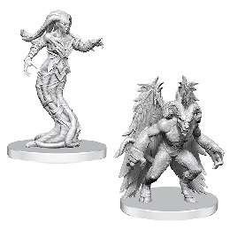 Pathfinder Deep Cuts Unpainted Minis: Gylou and Ferrugon