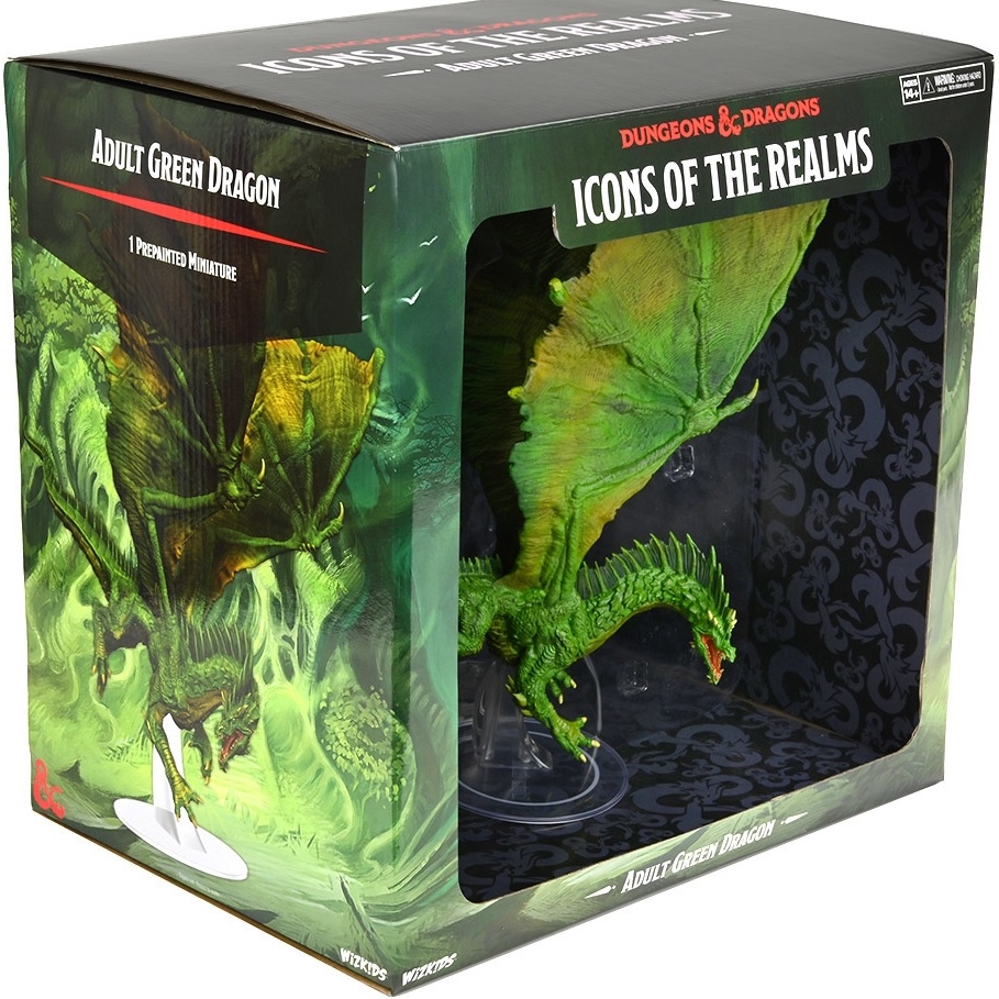 Dungeons and Dragons: Icons of the Realms: Adult Emerald Dragon Premium Figure