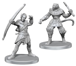 Pathfinder Battles Deep Cuts Unpainted Miniatures Wave 26: Elf Hunter and Catfolk Bandit