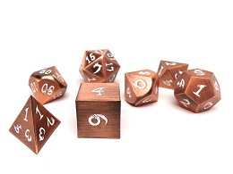 Metal Dice of Ancient Dragons: Ancient Copper - White Font 