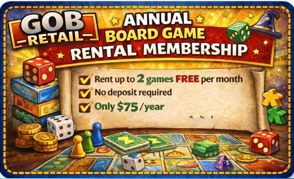 Board Game Library Annual Membership - 75 Dollars