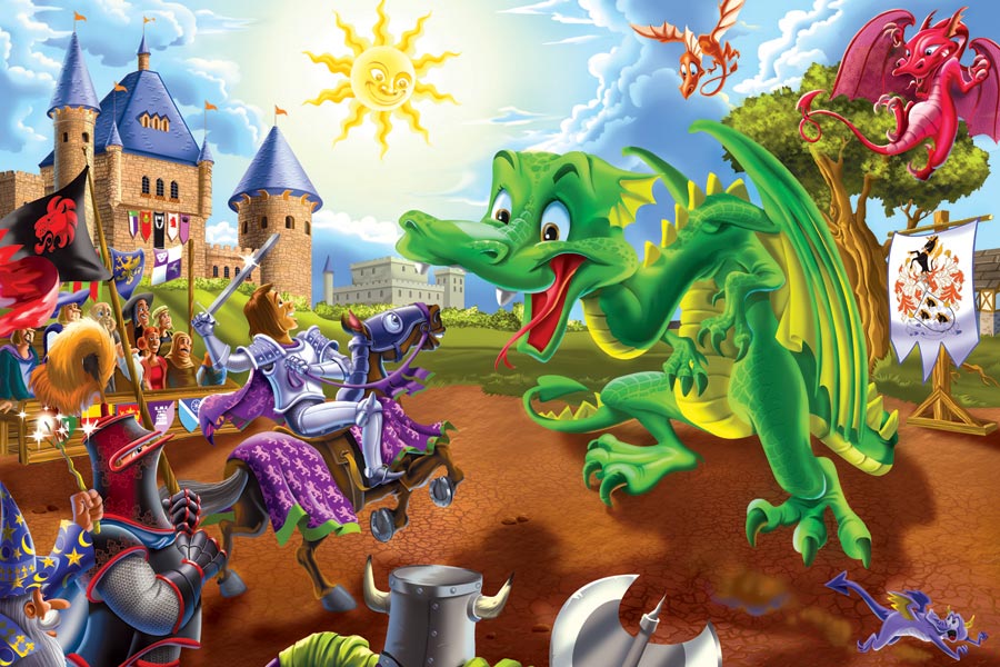 Knights and Dragons Floor Puzzle - 36 piece