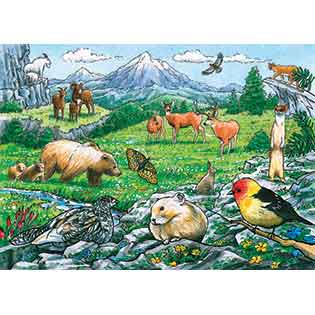 Rocky Mountain Wildlife Tray Puzzle - 35 piece