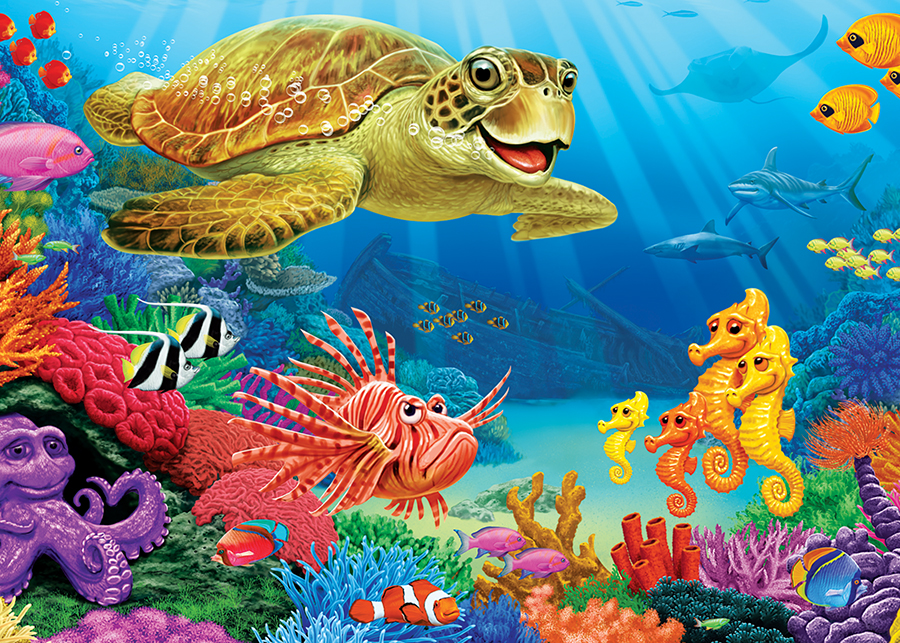 Undersea Turtle Tray Puzzle - 35 piece