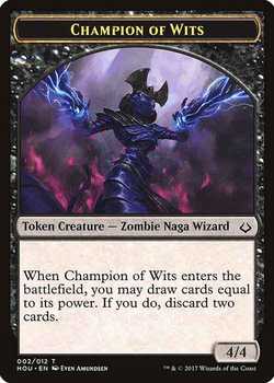 Champion of Wits Token - Black - 4/4