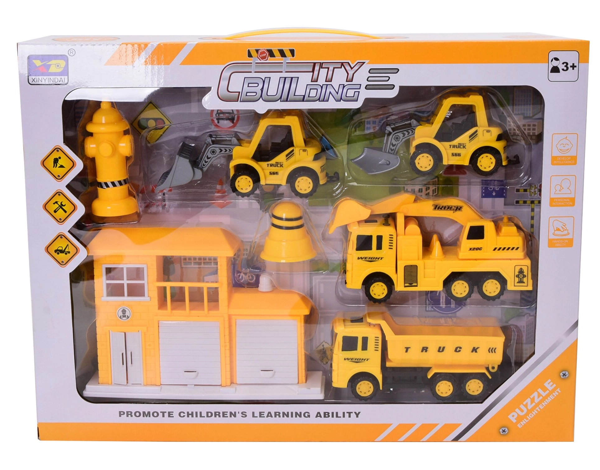 City Building - Pull Back Construction Vehicle Playset