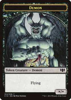 Demon Token with Flying - Black - */*