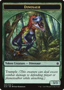 Dinosaur Token with Trample - Green - 3/3