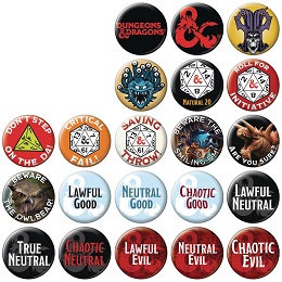 Dungeons and Dragons Assorted Buttons