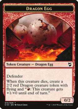 Dragon Egg Token - Red - 0/2