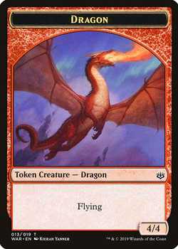 Dragon Token with Flying - Red - 4/4