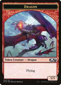 Dragon Token with Flying - Red - 5/5