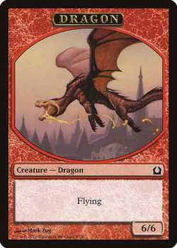 Dragon Token with Flying - Red - 6/6