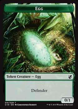 Egg Token with Defender - Green - 0/1