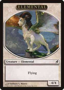 Elemental Token with Flying - White - 4/4 