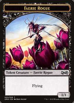 Faerie Rogue Token with Flying - Black - 1/1