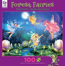 Forest Fairies: Fairies with Dancing Frogs Puzzle - 100 Pieces
