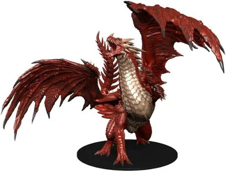 Dungeons and Dragons Icons of the Realms: Gargantuan Red Dragon Pre-Painted - Used