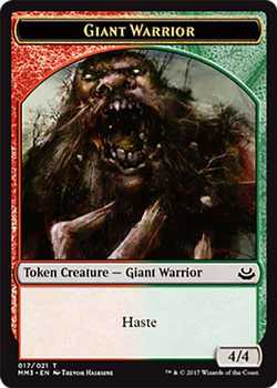 Giant Warrior Token with Haste - Multi-Color - 4/4