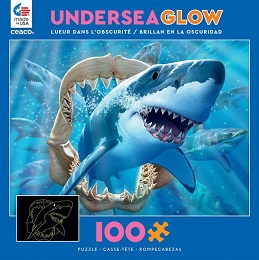 Undersea Glow: Great White Delight - 100 Pieces