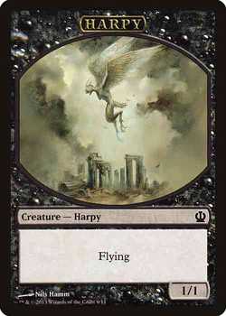 Harpy Token with Flying - Black - 1/1
