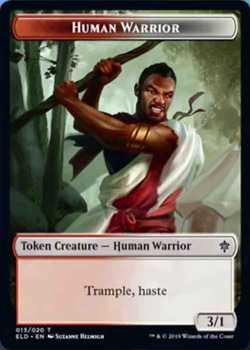 Human Warrior Token with Trample and Haste - Multi-Color - 3/1