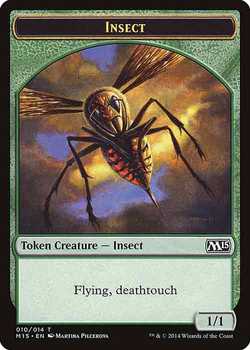 Insect Token with Flying and Deathtouch - Green - 1/1