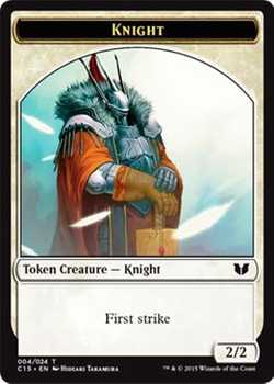 Knight Token with First Strike - White - 2/2
