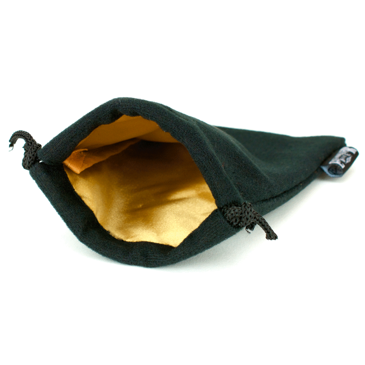 Velvet Black Dice Bag With Satin Gold Interior 5x8 