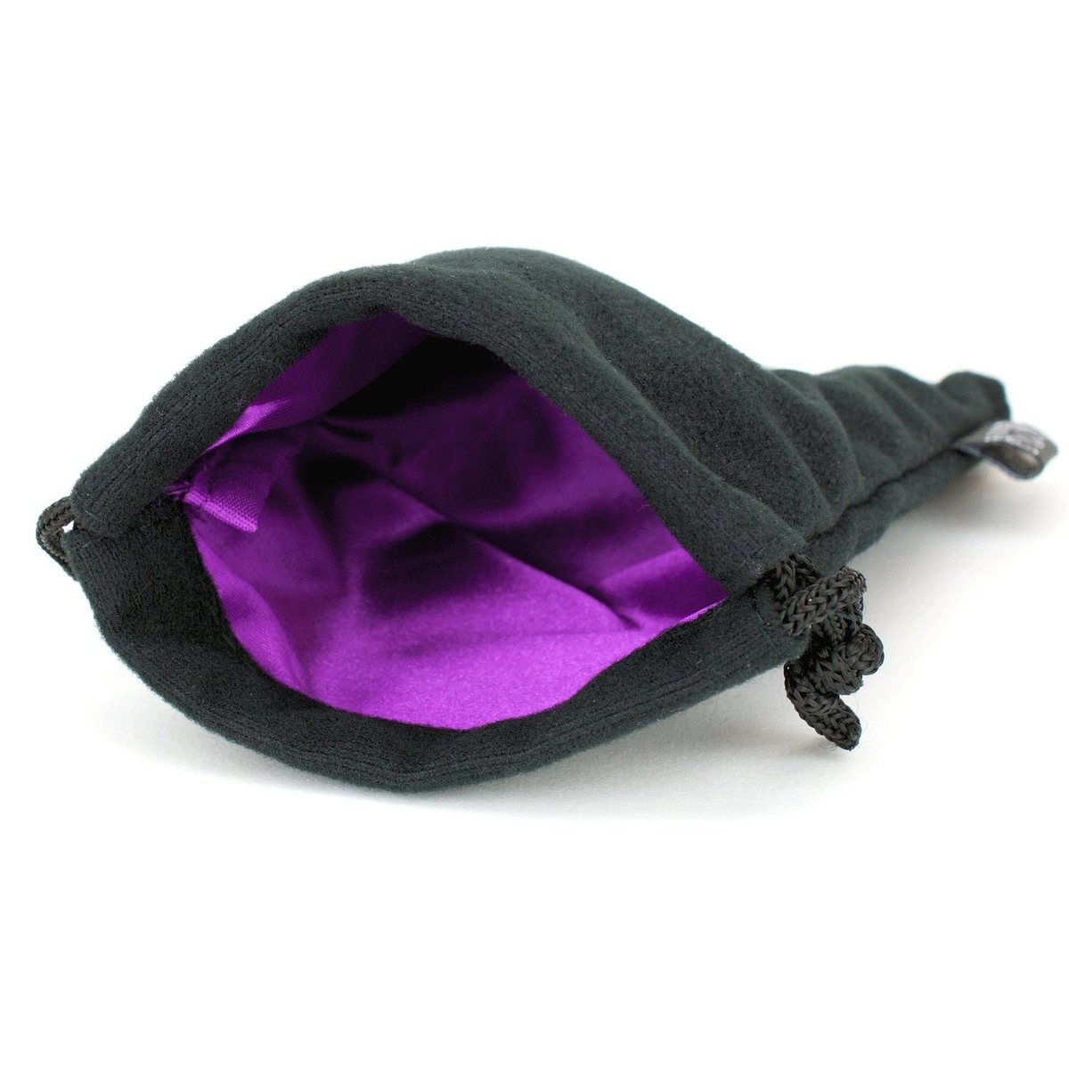 Velvet Black Dice Bag With Satin Purple Interior 5x8 
