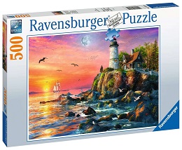 Lighthouse at Sunset Puzzle - 500 Pieces 