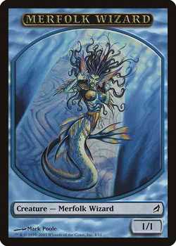 Merfolk Wizard Token - Blue - 1/1