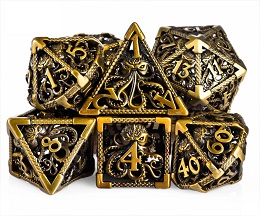 Cthulhu Hollow Metal D and D Dice Set (W/Case)
