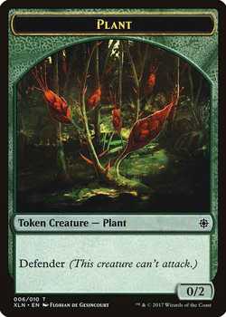 Plant Token with Defender - Green - 0/2
