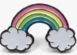 Rainbow with Two Clouds Enamel Pin