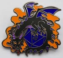 Dice Dragon Pin: Smoke