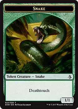 Snake Token with Deathtouch - Green - 1/1