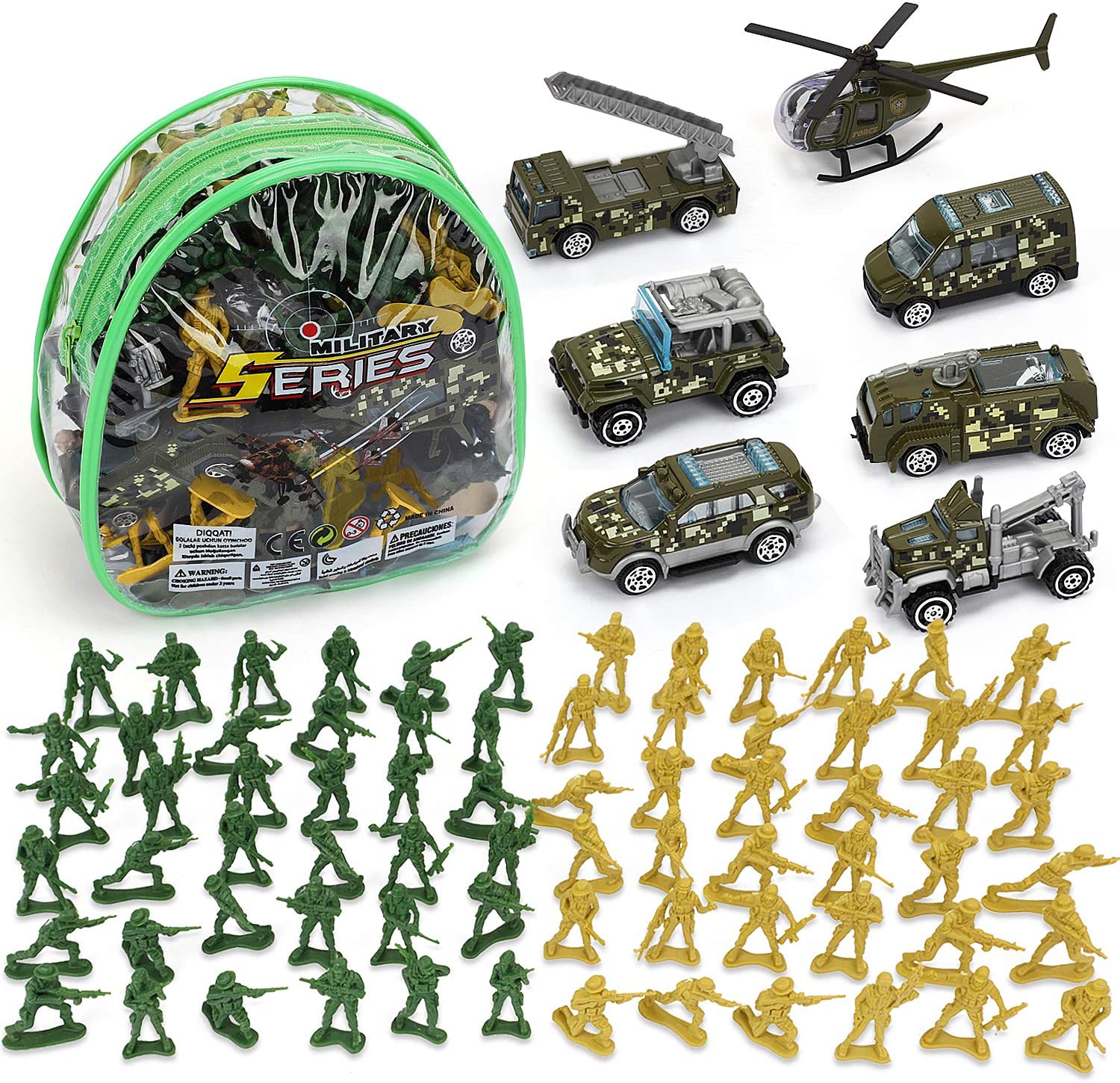 Plastic Army Men + Vehicles Play Set