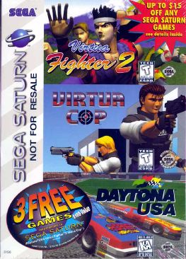 Virtua Fighter 2, Virtua Cop, Daytona USA 3 Game Pack - Sega Saturn