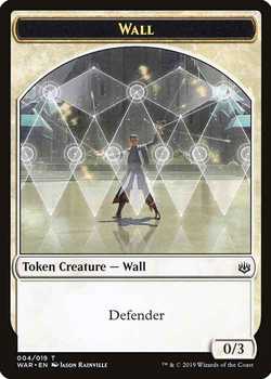 Wall Token with Defender - White - 0/3