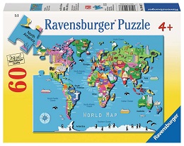 World Map Puzzle - 60 Pieces 