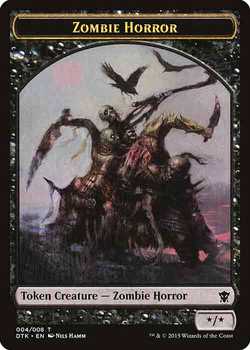 Zombie Horror Token - Black - X/X